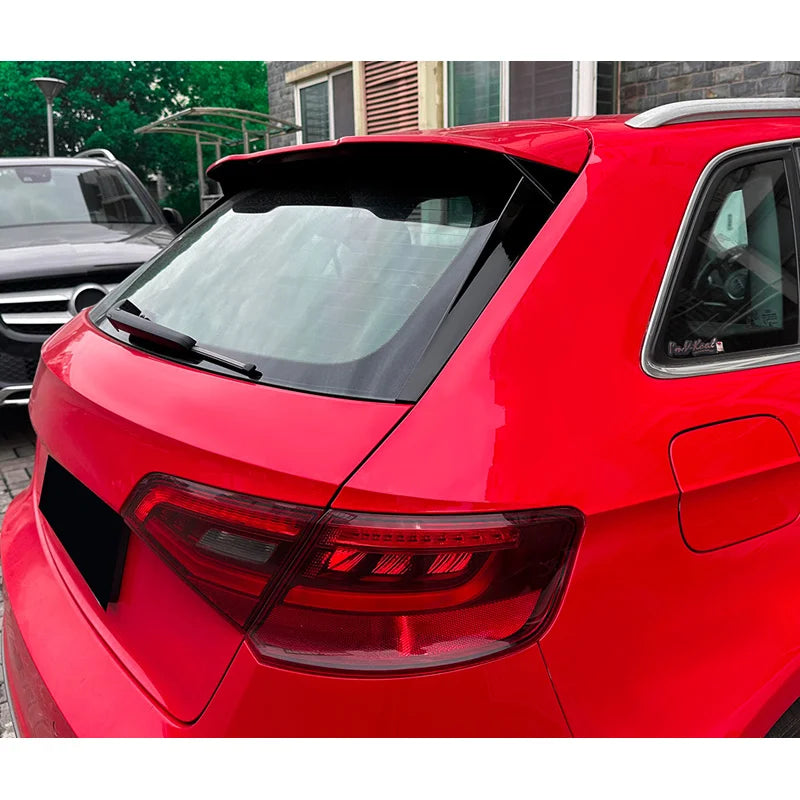 Conjunto spoilers laterais vidro traseiro para Audi A3 (8V) Sportback S-Line 2012-2020 (ABS Glossy Black)