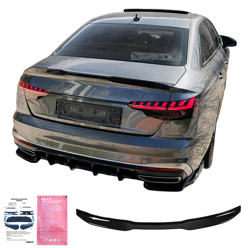Spoiler Mala Audi A4 (B9) Sedan Facelift 2019-2024 - Gloss black