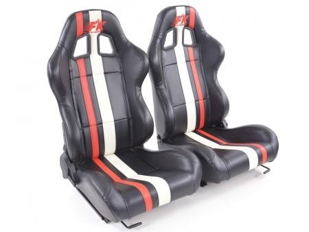 Set of 2 Portland Napa Backpacks Black / White / Red