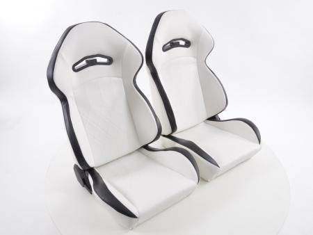 Set of 2 Halbschalensitz Napa Backpacks White with Black Stitching