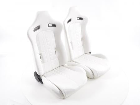 Set of 2 Halbschalensitz Napa Backpacks White with Black Stitching