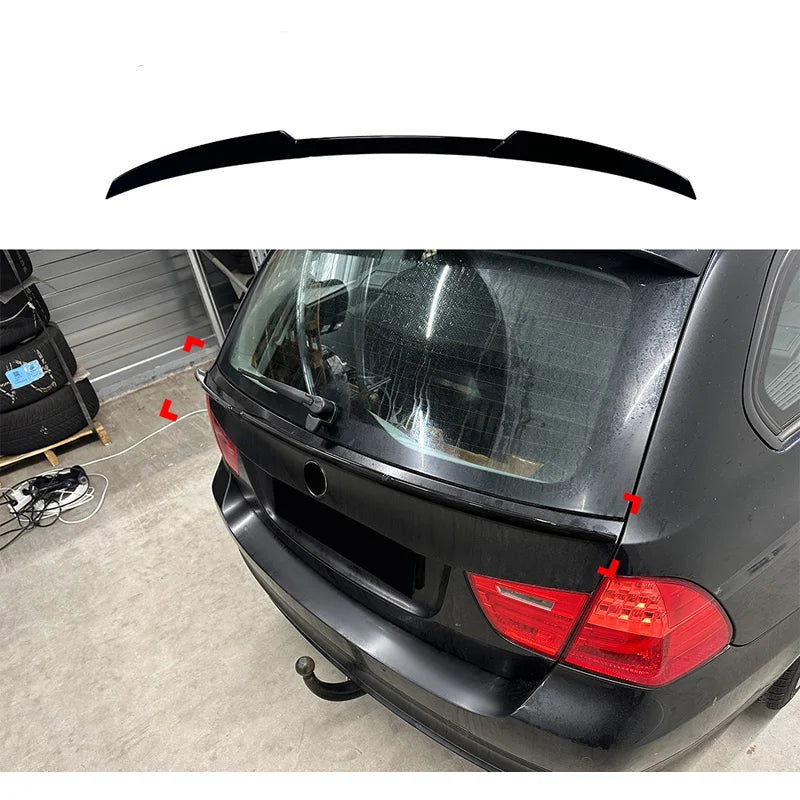 Lower mid Spoiler Aileron Traseiro para BMW 3-Series E91 Touring 2005-2012 (ABS Glossy Black)