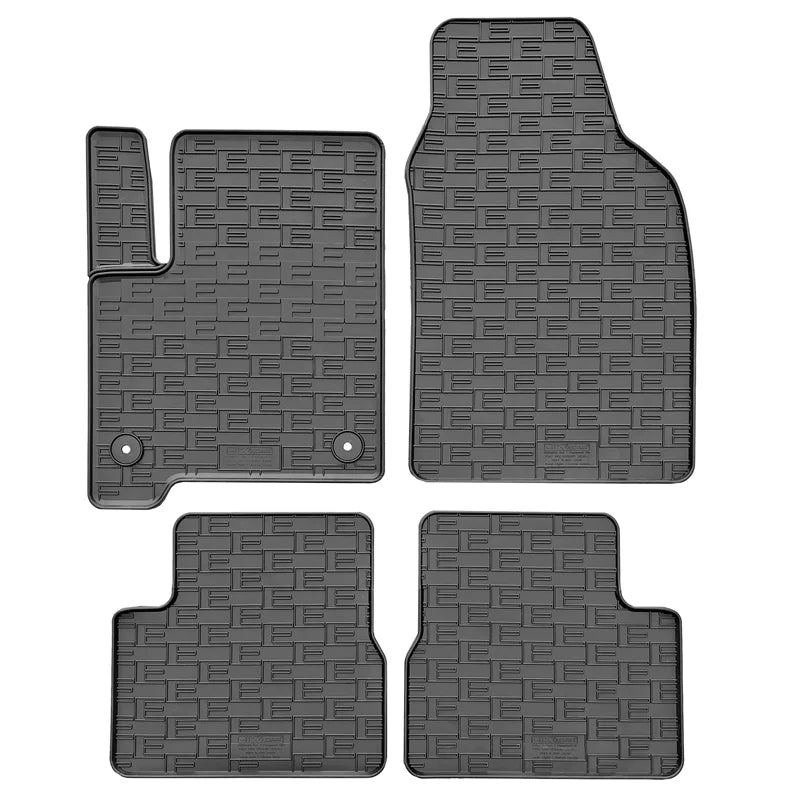 Tapetes de Borracha Fiat 500 Hybrid 2026- (4 tapetes + clips de encaixe)