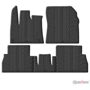 Tapetes de Borracha Citroën Berlingo Multispace / Opel Combo Tour (MPV) / Peugeot Rifter 9/2018-9/2019 (Fixed seats) (T profile 5 Tapetes + round Clips de encaixe)