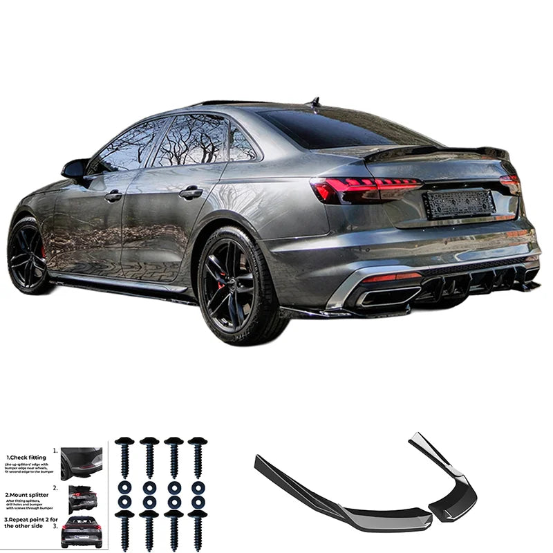 Difusores Traseiros Audi A4 (B9) Sedan/Avant S4/S-Line Facelift 2019-2024 - Gloss black