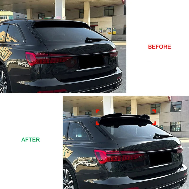 Aileron Spoiler Cap para Audi A6 (C8) Avant S-Line/S6 2018-2024 (ABS Glossy Black)