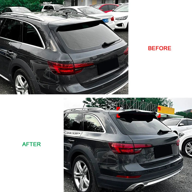 Aileron Spoiler Cap para Audi A4 (B9) Avant S-Line/S4 2015-2024 (ABS Glossy Black)