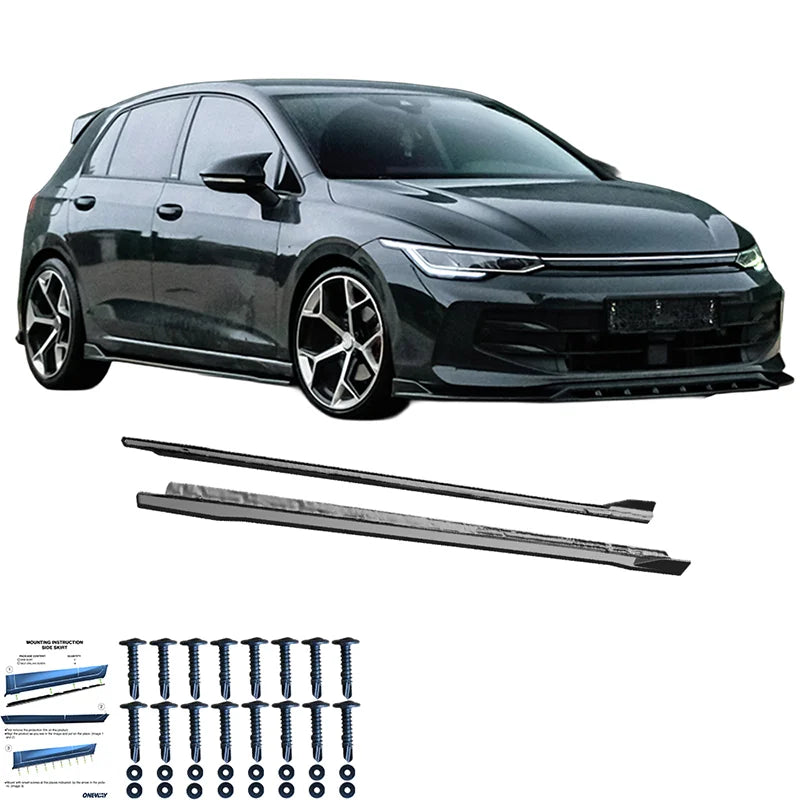 Saias Laterais VW Golf VIII HB/Variant 2020-2024 & FL 2024- excl. GTi/GTD/GTE/R/R-Line - Gloss black