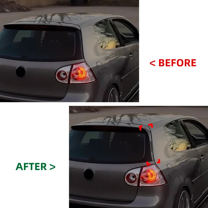 Conjunto spoilers laterais vidro traseiro para Volkswagen Golf V HB 2003-2008 (ABS Glossy Black)