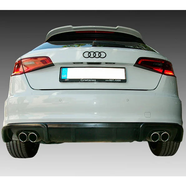 Difusor Traseiro Audi A3 8V Sportback 2012-2016 Com Dupla Saída de Escape