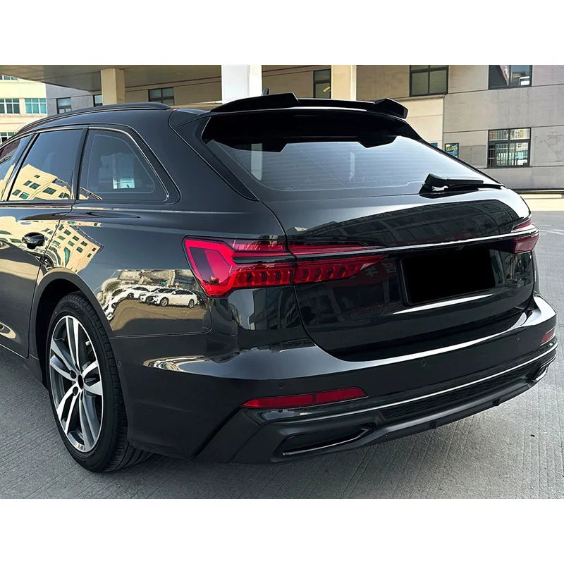 Aileron Spoiler Cap para Audi A6 (C8) Avant S-Line/S6 2018-2024 (ABS Glossy Black)