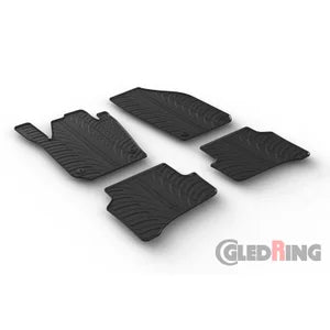 Tapetes de Borracha Skoda Fabia 2014-2021 (T profile 4 Tapetes + Clips de encaixe)