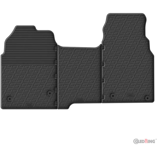 Tapetes de Borracha Volkswagen Transporter T7 Cargo 2024- (G profile 3 tapetes + clips de fixação)