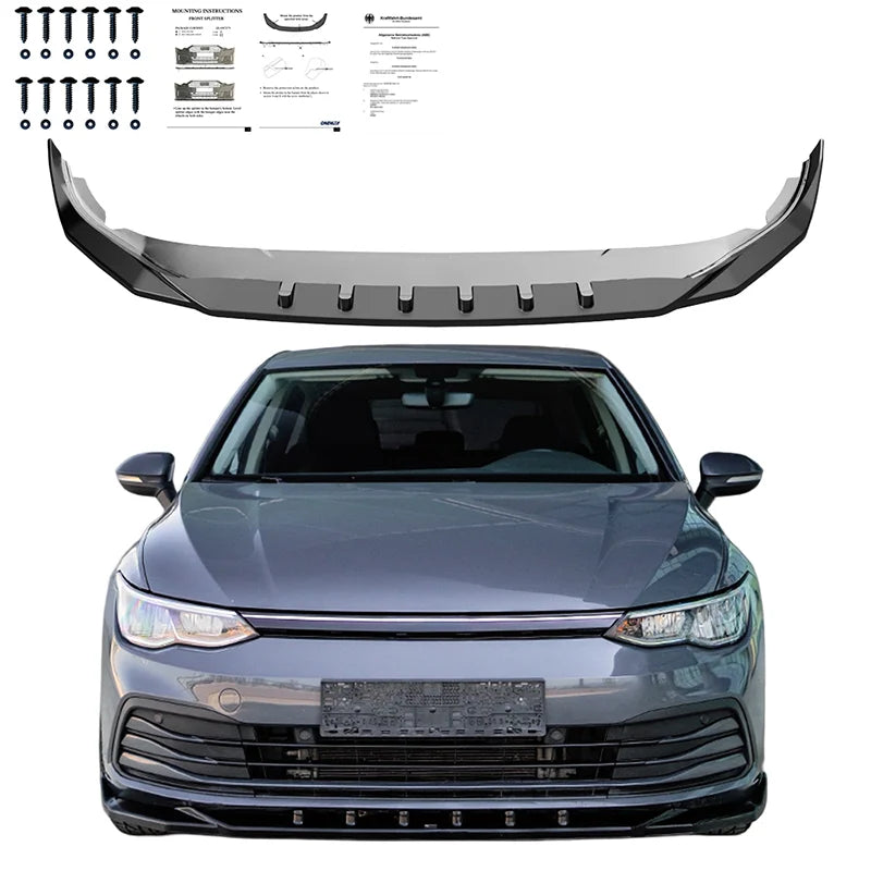 Difusor Frontal VW Golf VIII HB/Variant 2020-2024 excl. GTi/GTD/GTE/R/R-Line - Gloss black