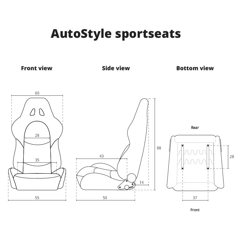 Backet Desportiva AutoStyle LV Fibra de Vidro