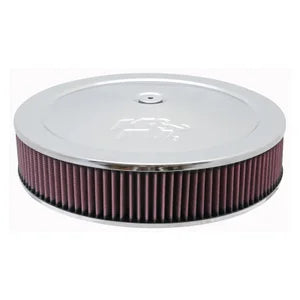 K&N Round Air Filter Assembly - 130mm flange 356mm diameter 79mm height 22mm drop base (60-1430)