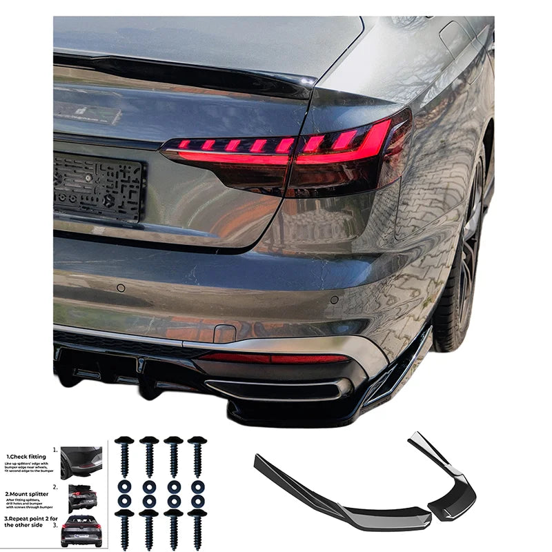 Difusores Traseiros Audi A4 (B9) Sedan/Avant S4/S-Line Facelift 2019-2024 - Gloss black