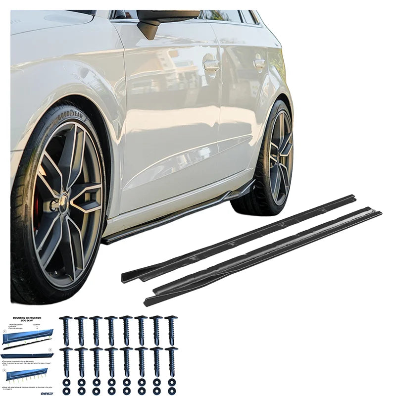 Saias Laterais Audi A3 (8V) Sportback/Limousine 2012-2020 excl. S-Line/S3/RS3 - Gloss black