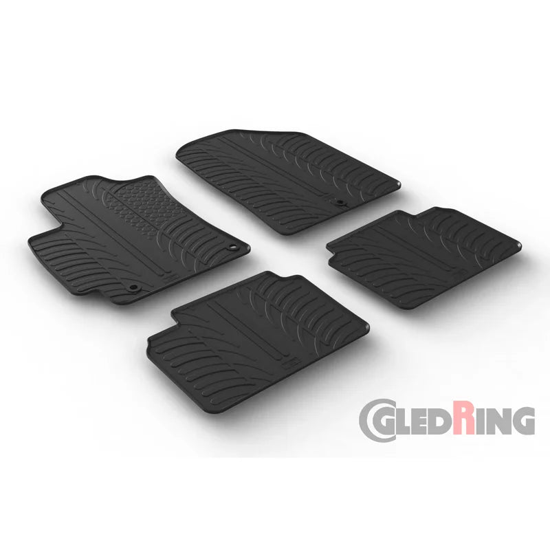 Tapetes de Borracha Hyundai Elantra (AD) 2016- (T profile 4-pieces + mounting clips)