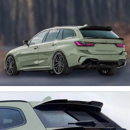 Aileron Spoiler Cap para BMW 3-Series G21 Touring 2019- (ABS Glossy Black)