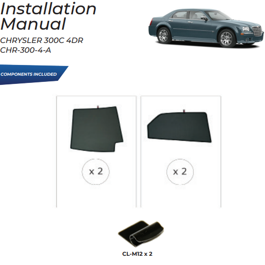 Kit de cortinas para Chrysler 300C Sedan 2005-2011 (4 peças)