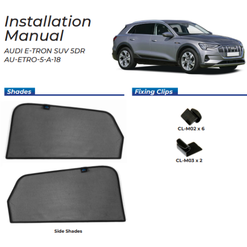 Kit de cortinas (portas laterais traseiras) para Audi E-Tron 2018- excl. Sportback (2 peças)