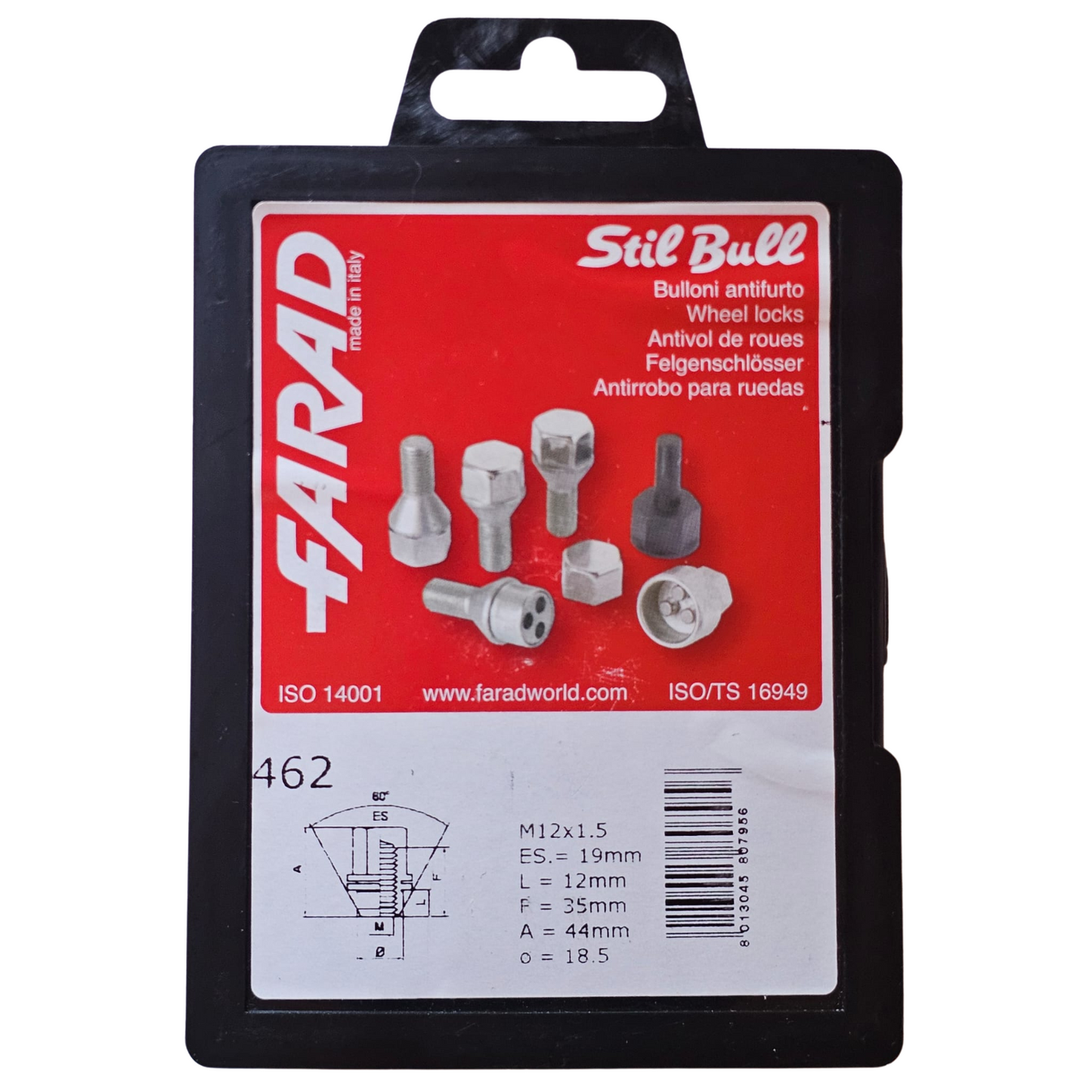 M12X1.5 FARAD STIL-BULL 462 Safety Nuts