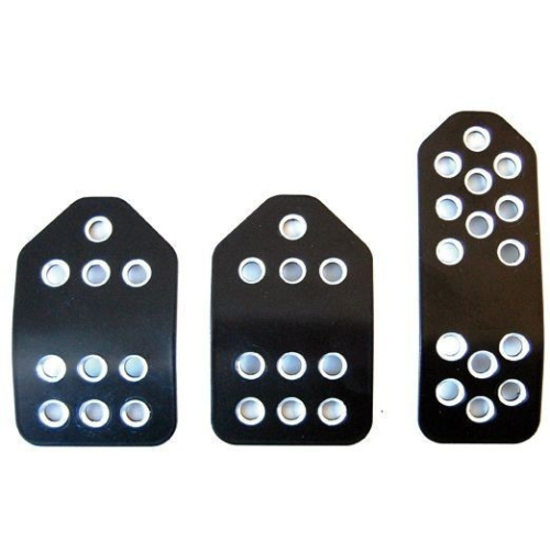 Kit 3 Pedais Aluminio preto / prata