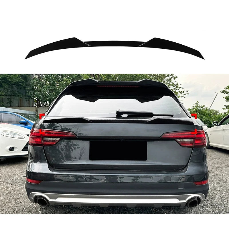 Lower mid Spoiler Aileron Traseiro para Audi A4 (B9) Avant Facelift 2019-2024 (ABS Glossy Black)