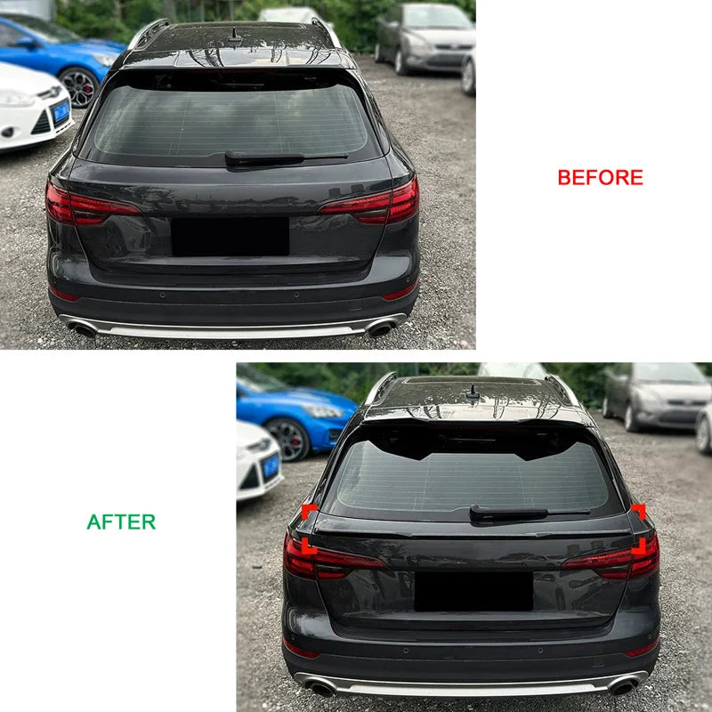 Lower mid Spoiler Aileron Traseiro para Audi A4 (B9) Avant Facelift 2019-2024 (ABS Glossy Black)