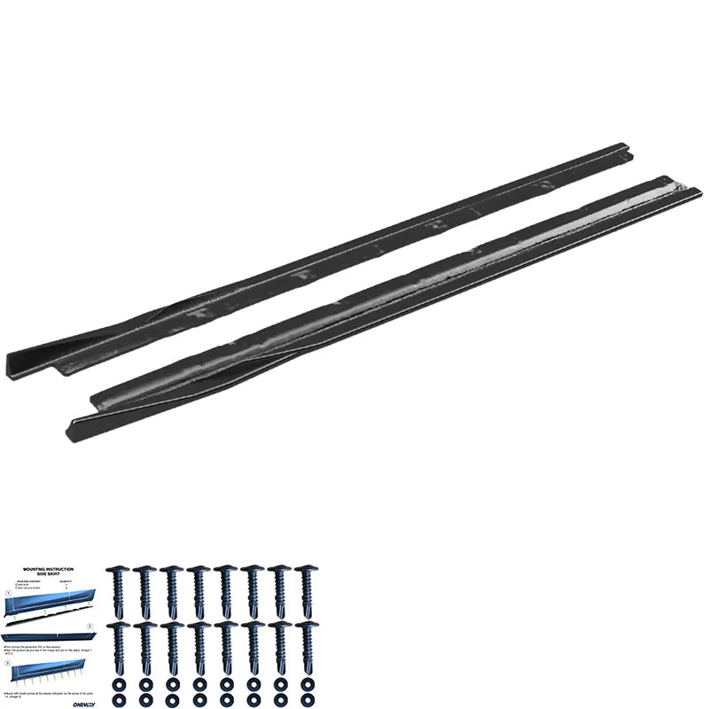 Saias Laterais Audi A3 (8V) Sportback/Limousine 2012-2020 excl. S-Line/S3/RS3 - Gloss black