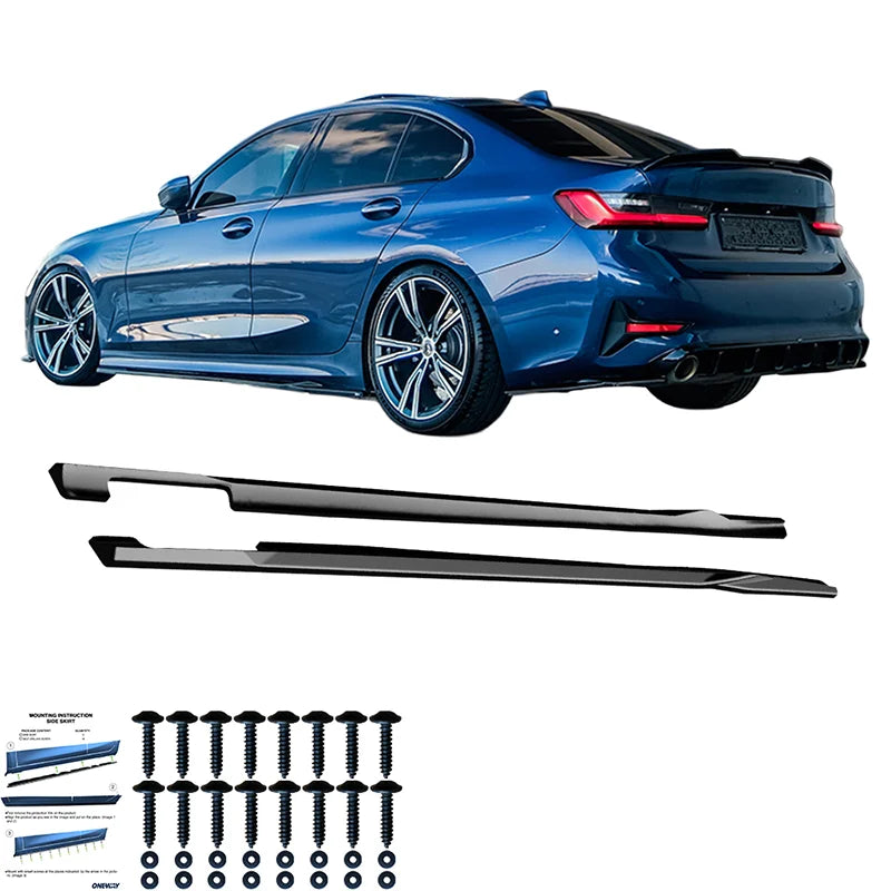Saias Laterais BMW Serie 3 G20 G21 Sedan/Touring Sport Line 2018-2022- Gloss black