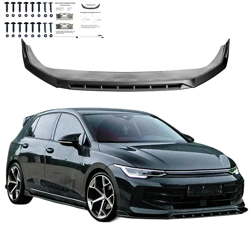 Difusor Frontal VW Golf VIII HB/Variant 2020-2024 excl. GTi/GTD/GTE/R/R-Line 'Version 2' - Gloss black (Cópia)