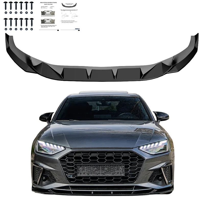 Difusor Frontal Audi A4 (B9) Sedan/Avant S4/S-Line Facelift 2019-2024 - Gloss black