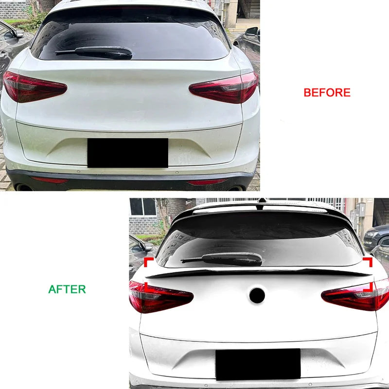 Lower mid Spoiler Aileron Traseiro para Alfa Romeo Stelvio (949) 2016- (ABS Glossy Black)