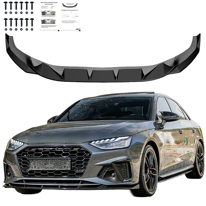 Difusor Frontal Audi A4 (B9) Sedan/Avant S4/S-Line Facelift 2019-2024 - Gloss black