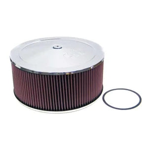 K&N Round Air Filter Assembly - 130mm flange 356mm diameter 155mm height 22mm drop base (60-1460)