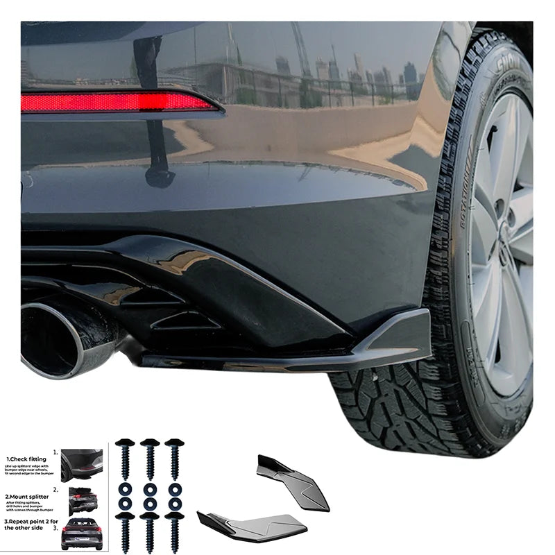 Difusores Traseiros VW Golf VIII HB 3/5-doors 2020-2024 & FL 2024- excl. GTi/GTD/GTE/R/R-Line - Gloss black