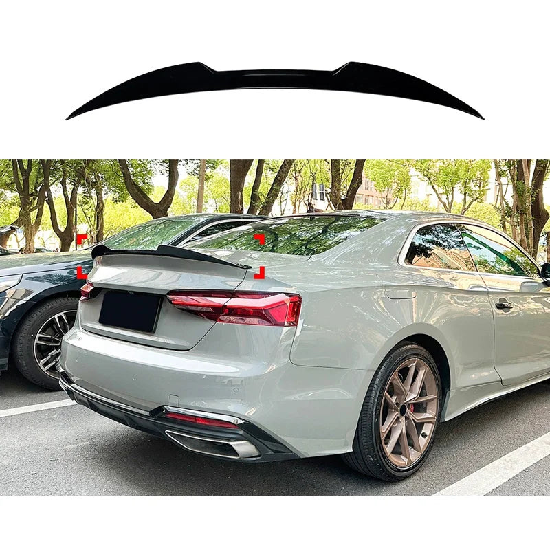 Spoiler Aileron Traseiro para Audi A5 (F53/F57) Coupe/Cabrio 2016-2024 (ABS Glossy Black)