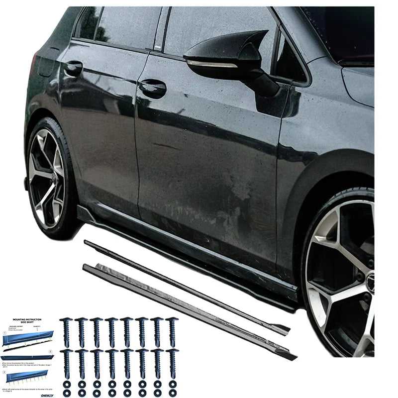 Saias Laterais VW Golf VIII HB/Variant 2020-2024 & FL 2024- excl. GTi/GTD/GTE/R/R-Line - Gloss black