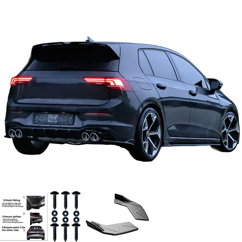 Difusores Traseiros VW Golf VIII HB 3/5-doors 2020-2024 & FL 2024- excl. GTi/GTD/GTE/R/R-Line - Gloss black