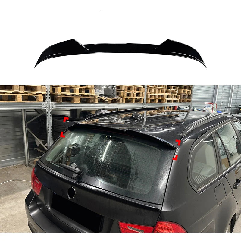 Aileron Spoiler Cap para BMW 3-Series E91 Touring 2005-2012 (ABS Glossy Black)