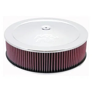K&N Round Air Filter Assembly - 130mm flange 356mm diameter 105mm height 22mm drop base (60-1440)