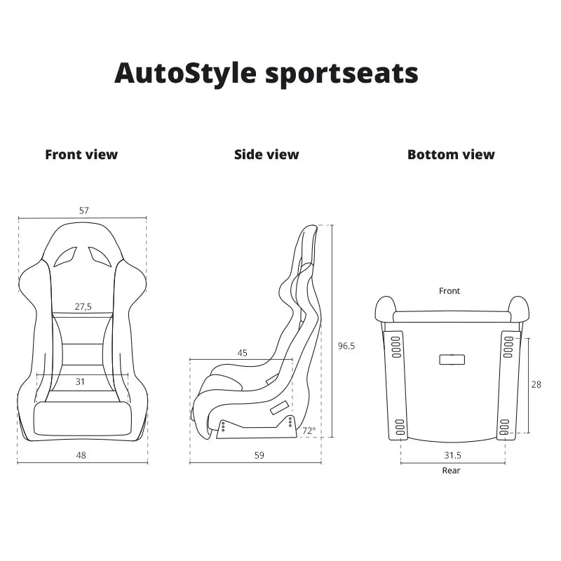 Backet Desportiva AutoStyle MO Pele Fibra