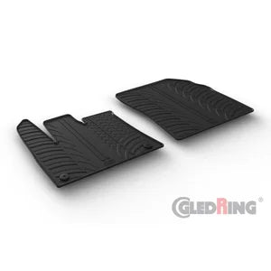 Tapetes de Borracha Citroën Berlingo / Opel Combo E / Peugeot Partner Cargo 12/2018-9/2019 (T profile 2 Tapetes + round Clips de encaixe)