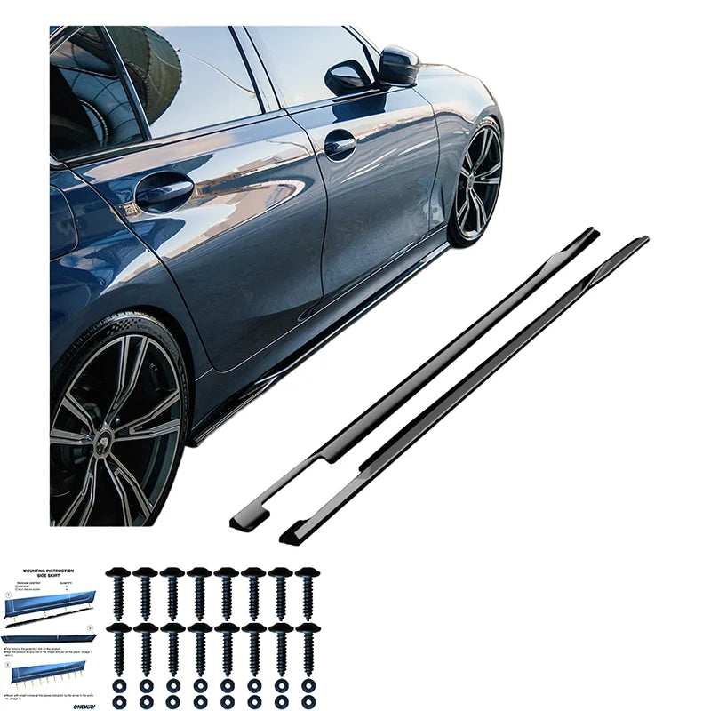 Saias Laterais BMW Serie 3 G20 G21 Sedan/Touring Sport Line 2018-2022- Gloss black