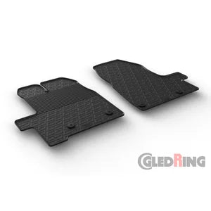 Tapetes de Borracha Ford Tourneo Custom 9/2012- & FL 2018- (Manual gear) (G profile 2 Tapetes + Clips de encaixe)