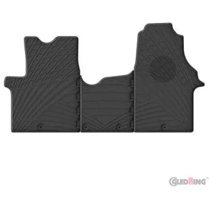 Tapetes de Borracha Renault Traffic & Opel Vivaro 2014-2019 / Fiat Talento & Nissan NV300 2016- (TK profile 3-pieces + Clips de encaixe)