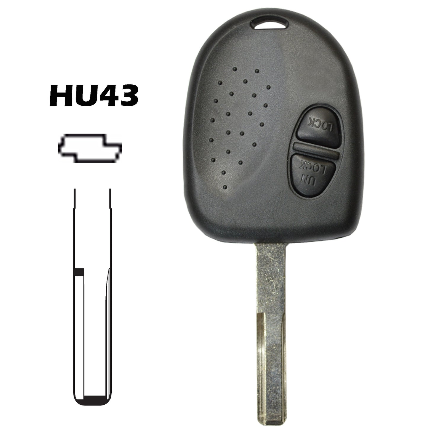 Caixa comando 2 botões chave HU43 Chevrolet Opel