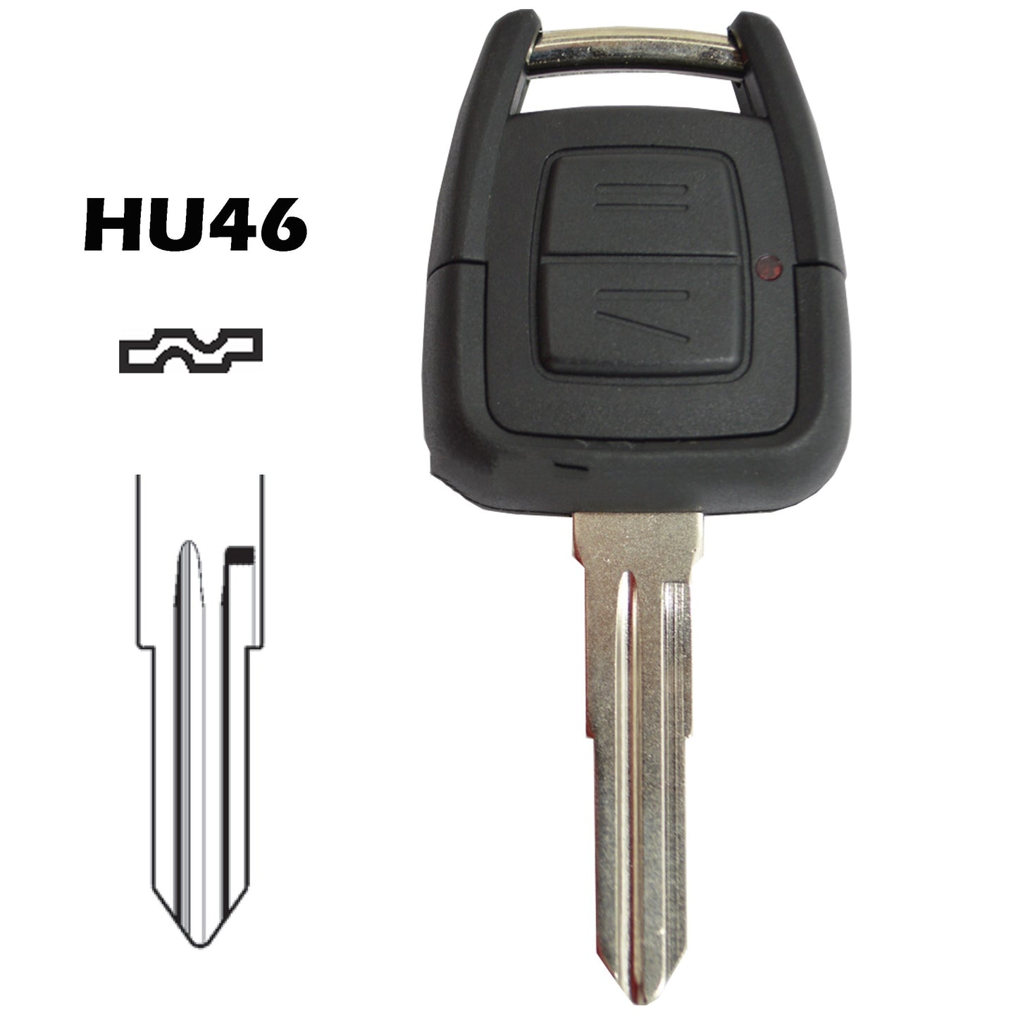 Caixa chave HU46 comando 2 botões Opel